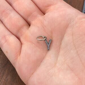 Pandora Sterling Silver Alphabet Letter Y Dangle with Clear Zirconia 791337CZ